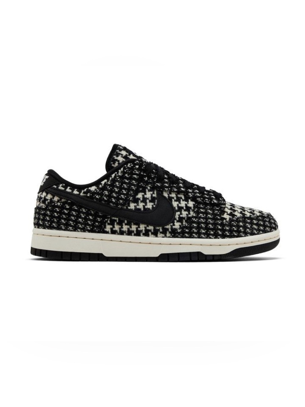 Nike Black and White Tweed Low-Top Sneakers